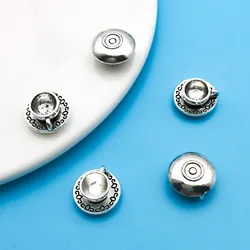 10/20pcs Mini Vintage Silvery 3D Tea Cup Charm Pendant For DIY Jewelry Making Crafting Accessory For Earrings Necklace Bracelet