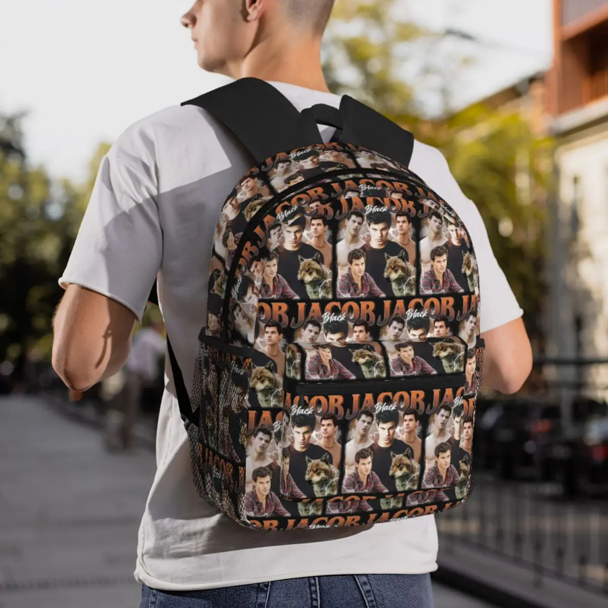 

Vintage Twilight Jacob Classic Backpack Daypack Large Capacity Children BookBag School Bag Shoulder Bags for Men Women