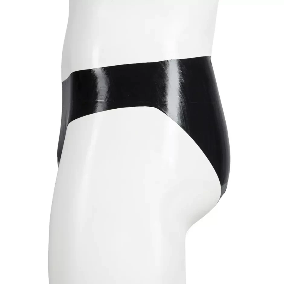 

Plus Size S-5XL Men's Glossy PU Leather Underwear Sexy Front Open Hole Briefs Latex Gay Sissy Panties Male Exotic Underpants