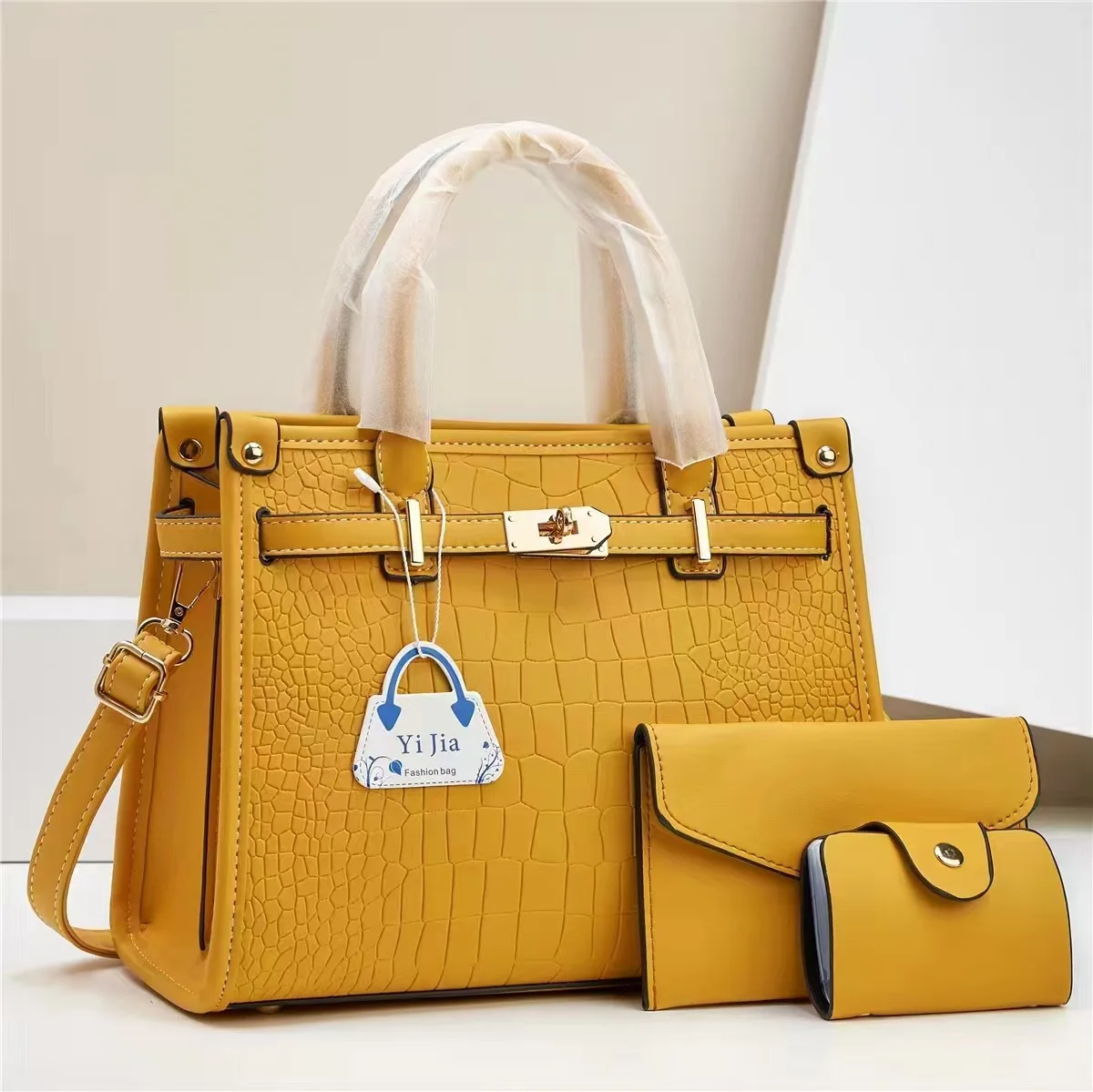 New Macaron Three Piece Fashion Handbag, Elegant, Simple, Large Capacity Shoulder Bag, Cross Shoulder Bag, Women's Bag