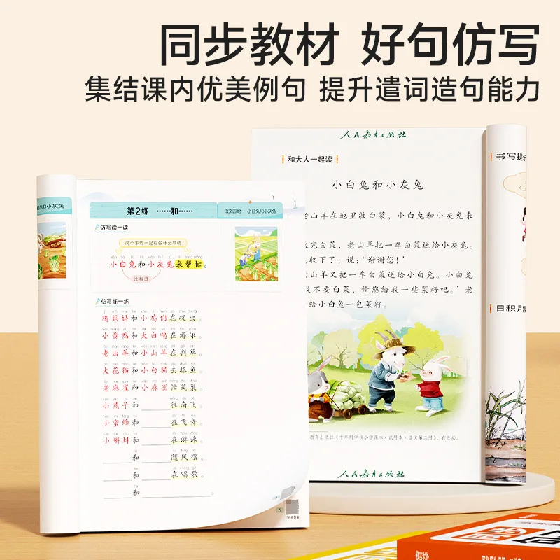 Livre de formation d'imitation de phrases synchronisées pour l'apprentissage du temps pour les élèves du primaire de la première, deux et troisième année