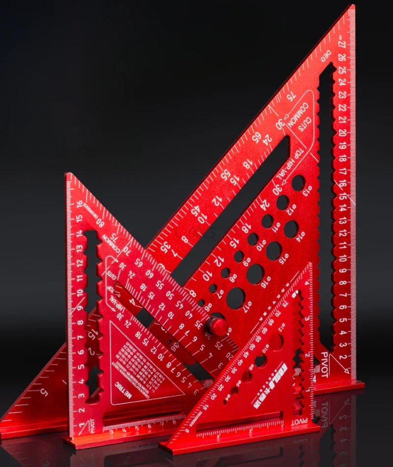 

New Woodworking Punching Positioning Triangle Ruler 45°/90° Angle Ruler Aluminum Alloy Drill Bit Gauge Precision Measuring Ruler