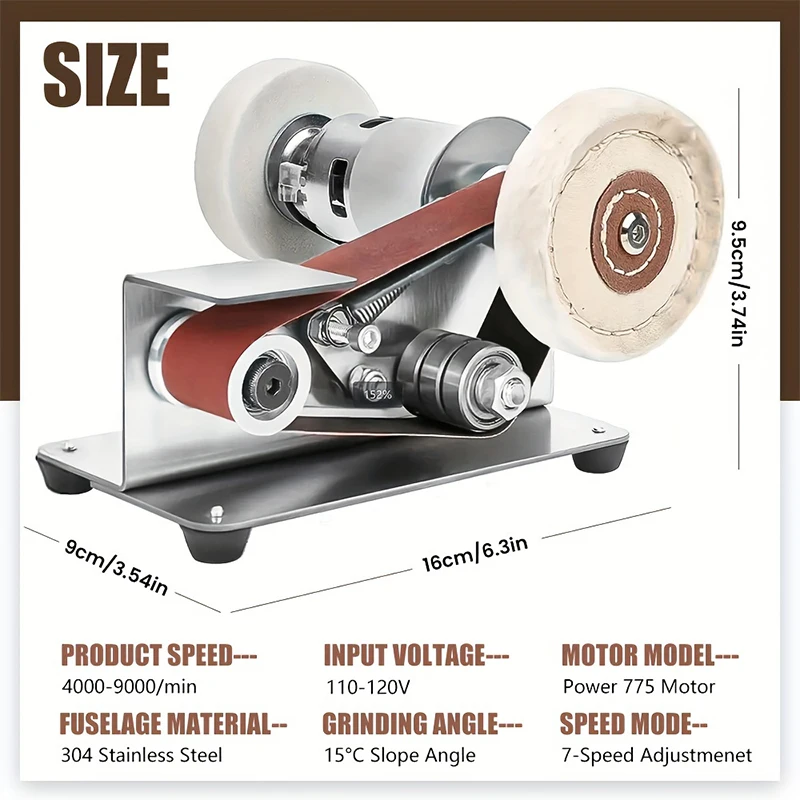 ポータブルベルトサンダー研磨研削シャープナー調整可能な DIY カッターエッジ電動ミニベルトサンダー電動ナイフシャープナー