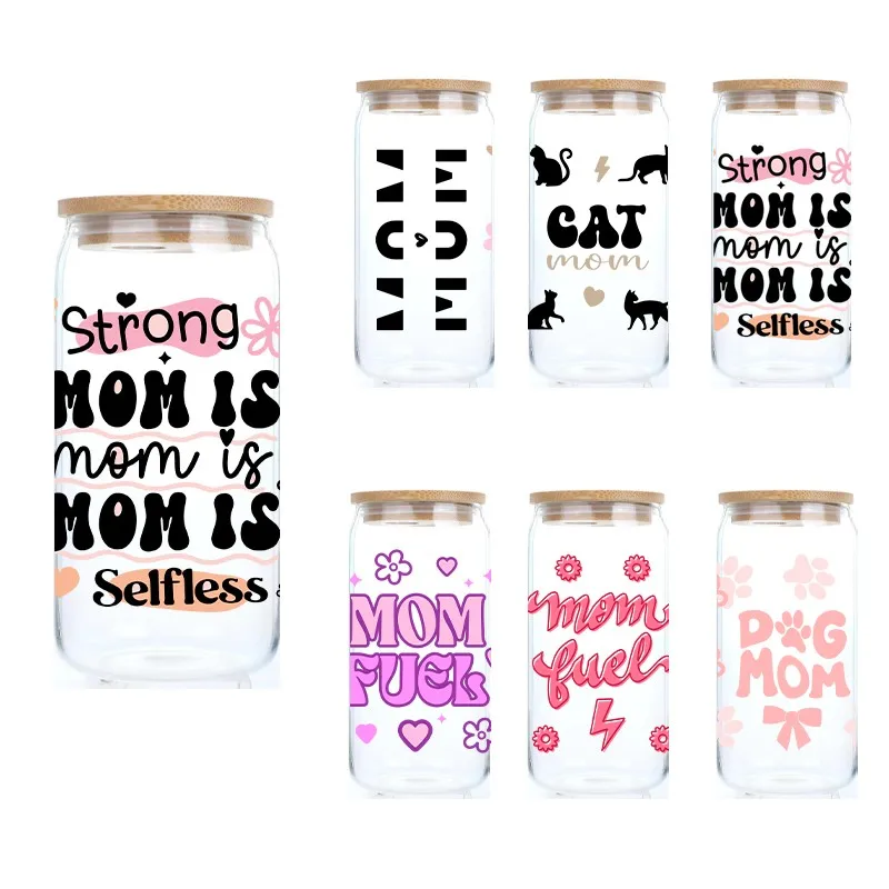 

Mother's Day Flower Drinking Glass Fashion Design Iced Coffee Water Juice Bottle Portable Clear Cup with Lid Straw Birthday Gift