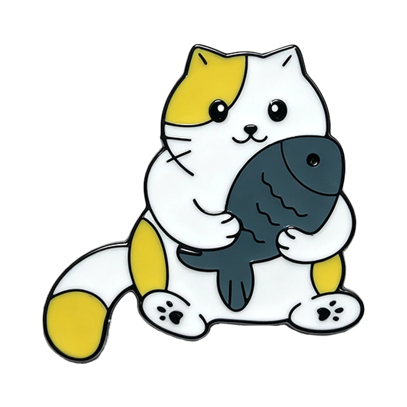 Playing Cat Pins 2-design Enamel Pets Animal Brooch Pin For Clothes Backpack Metal Pins Lapel Badge Friends Gifts
