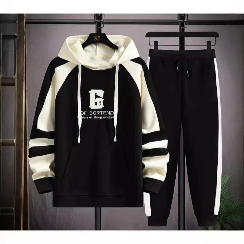 

Осень/зима Y2KМужской комплект спортивной одежды с американской толстовкой и брюками с цифровым принтом 6, удобная и повседневная уличная одежда