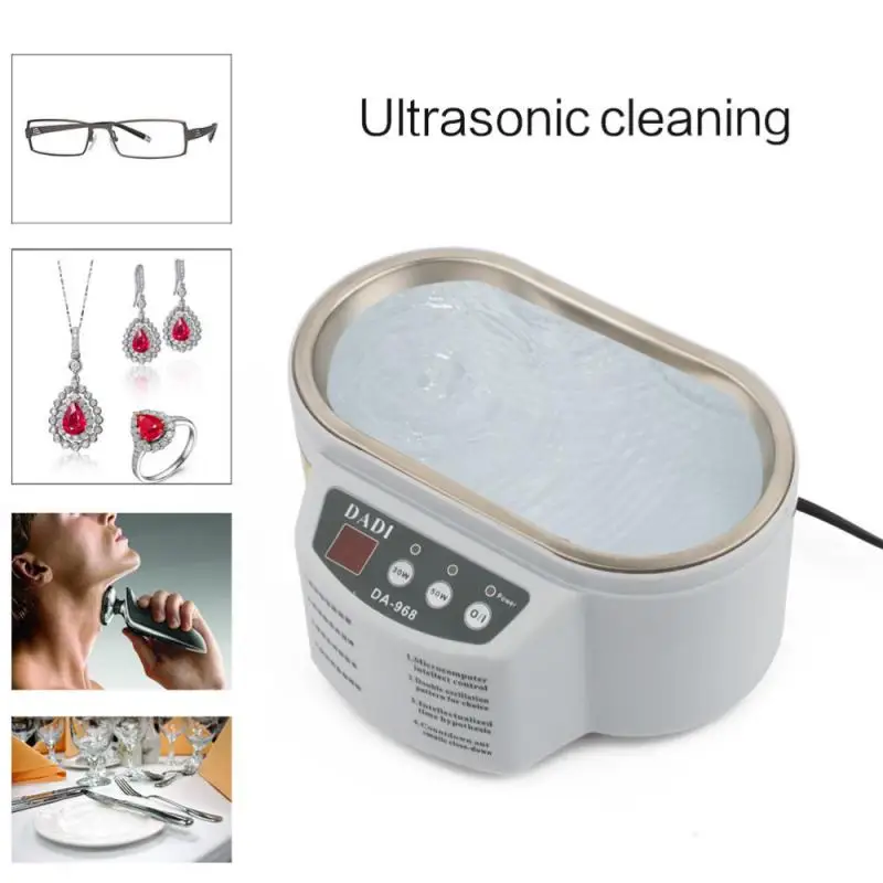 

Double Powers Ultrasonic Jewelry Cleaner Bath for Watches Contact Lens Glasses Denture Teeth Electric Makeup Razor Brush Cleaner