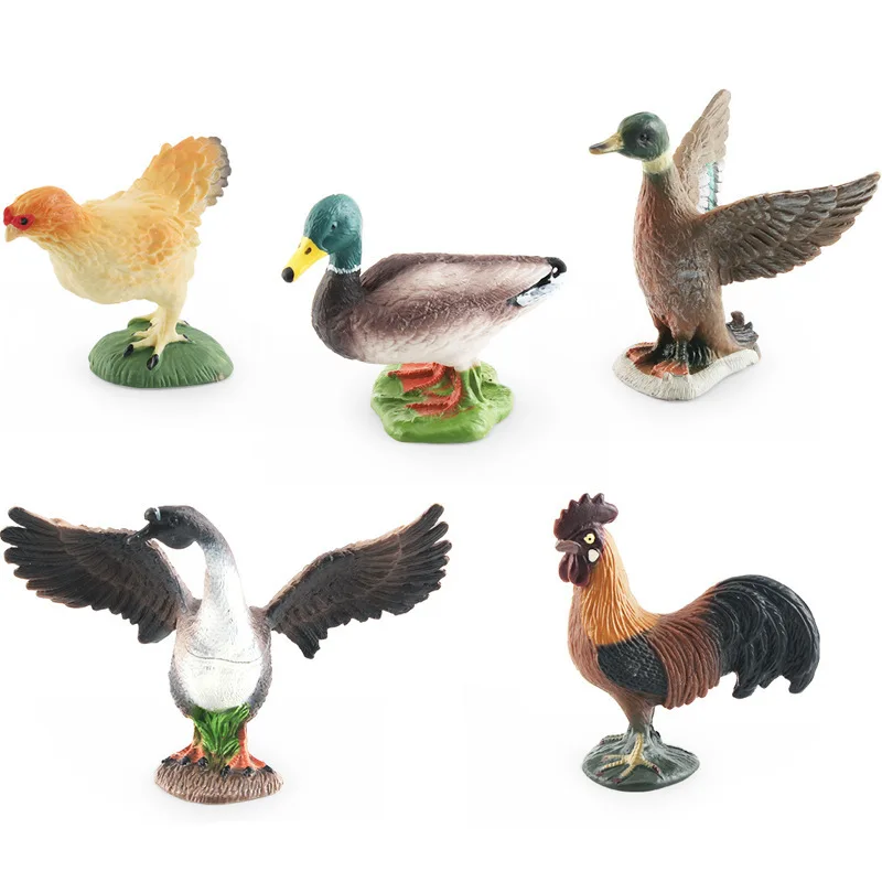 Simulation Farm Poultry Chickens, Ducks And Geese Model Children Cognitive Animal Static Desktop Decoration Children Toys Gifts