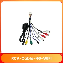 Android Radio Car Stereo RCA 20 Pin Cable Plug Car Accessories Universal RCA Output AUX Adaptor Subwoofer Fan 4G SIM Card Slot