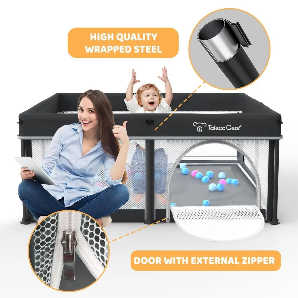 روضة أطفال قابلة للطي مع حصيرة، 50 × 50، روضة أطفال للسفر للرضع والأطفال الصغار، تتضمن 50 كرة محيطية #4