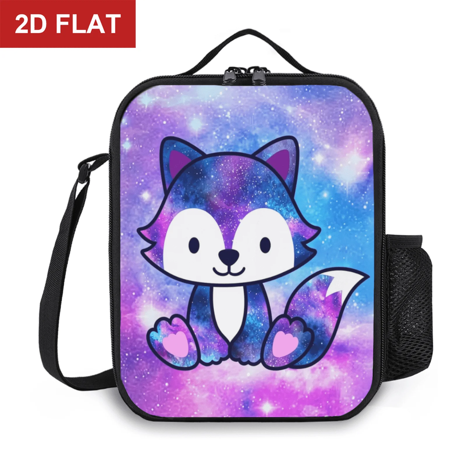 Cute Fox Galaxy Print Lunch Bag Cloth Meal Pack Suitable for Picnic Commuting Thermal Cooler Lunch Tote Office Picnic Travel
