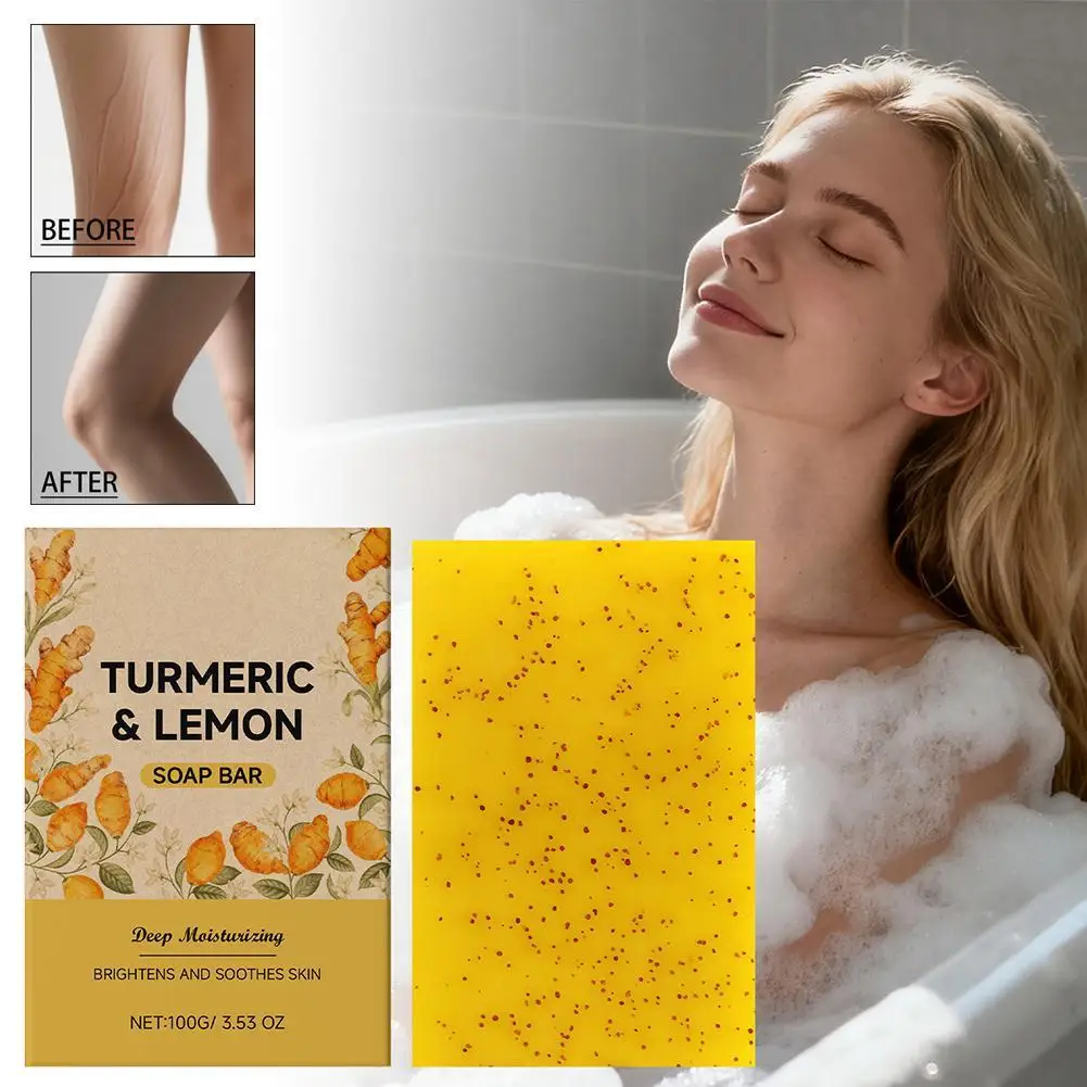 

Turmeric Lemon Acids Kojic Acid Soap Handmade Natural Skincare Bar for Moisturizing Exfoliating Body and Face