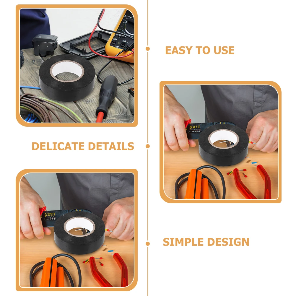 

10 Rolls Electrical Insulating Tape High Heat Indoor Outdoor Black Colored Wire Protection PVC Electrician Wiring Tapes