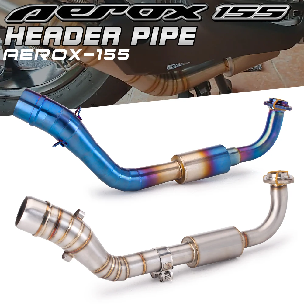 Motorcycle Header Pipe with Catalytic Silencer Resonator Front Pipe Connection For NVX NVX155