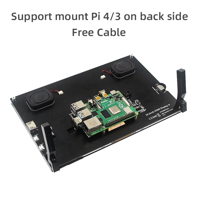 Écran Tactile LCD IPS de 10.1 Pouces avec Support pour Raspberry Pi 5 / 4 PC 4B, 1024x600 / 1280x800