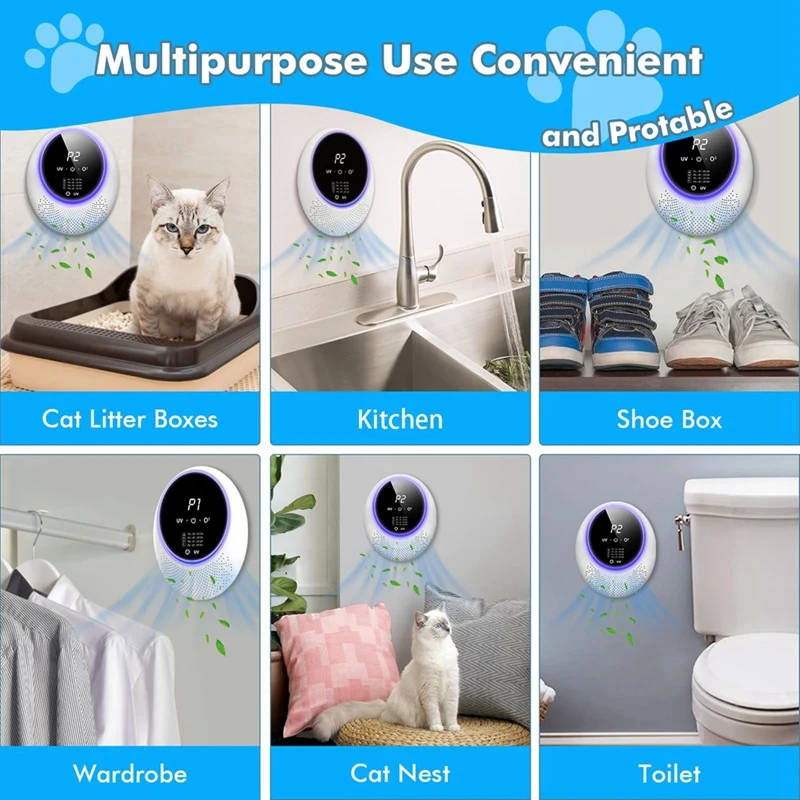 가정 및 애완동물용 냄새 제거 오존 기계, 휴대용 발전기, 10,000Mah 배터리, 가정용 옷장 제거기