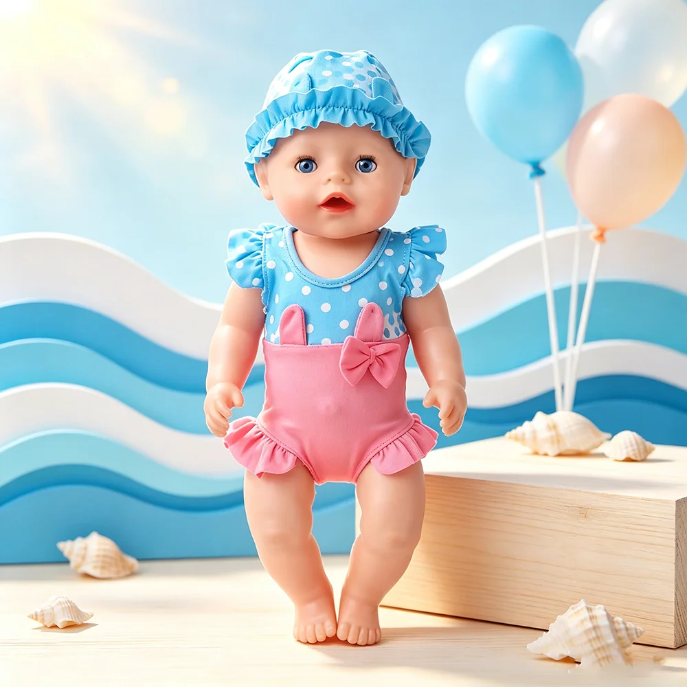 43cm Doll Swimsuit from the United States, Our Generation's 18 Inch Doll Swimsuit Set Includes Swimsuit, Swim Cap, and Doll Acce