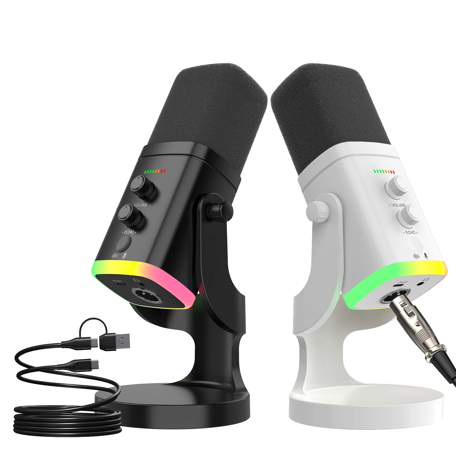 

Горячий профессиональный USB игровой микрофон, проводной RGB AM8, компьютерный потоковый мультимедиа, подкаст, шумоподавление, динамический микрофон XLR