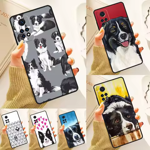 Cartoon Border Collie Case For Samsung Galaxy S24 Plus S23 S20 S21FE Lite S22 Ultra Note 20 S8 S9 S10 Phone Coque