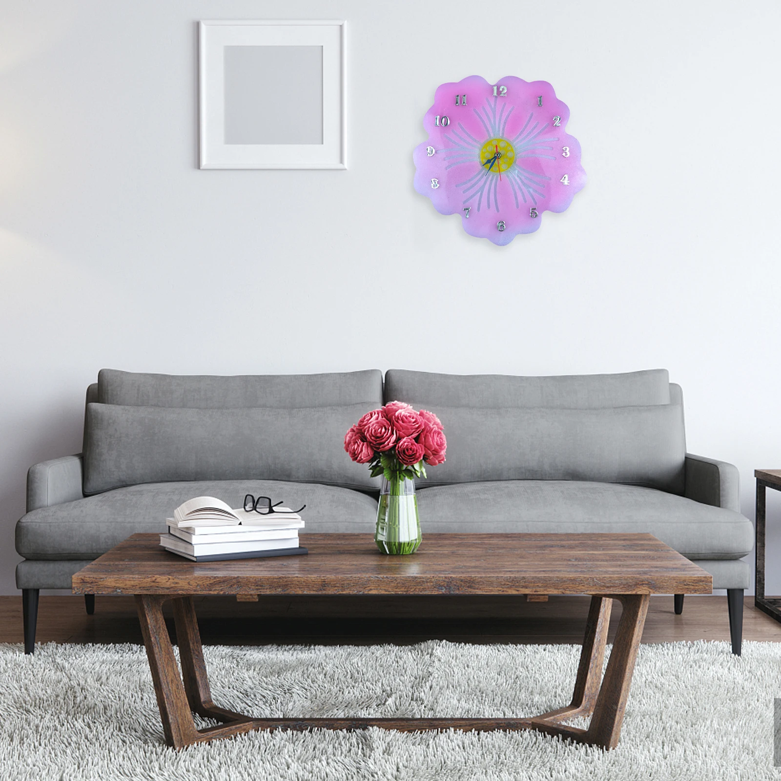 

1Set Clock Mold Flower Shape Silicone Flexible DIY Mold Kit for Resin Craft Accessories Handmade Clock Casting Molds