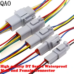 1Set DT Series Automobile Waterproof Connector DT04-2P DT06-6S Male Female Automotive Electrical Wire Plug Boot Amphenol Gray