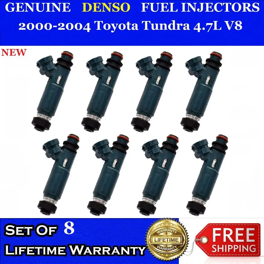 

8x New OEM Denso Fuel Injectors For 2000-2004 Toyota Tundra 4.7L V8 #23250-50040