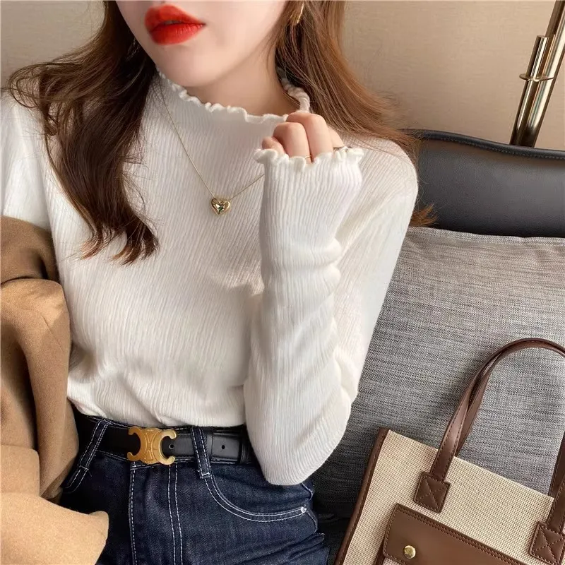 البلوزات لاعبا البلوفرات النساء الكورية هود الوهم قطعتين عيد الميلاد عطلة مهرجان المهنية الرسمية الصلبة أنيقة BF #6