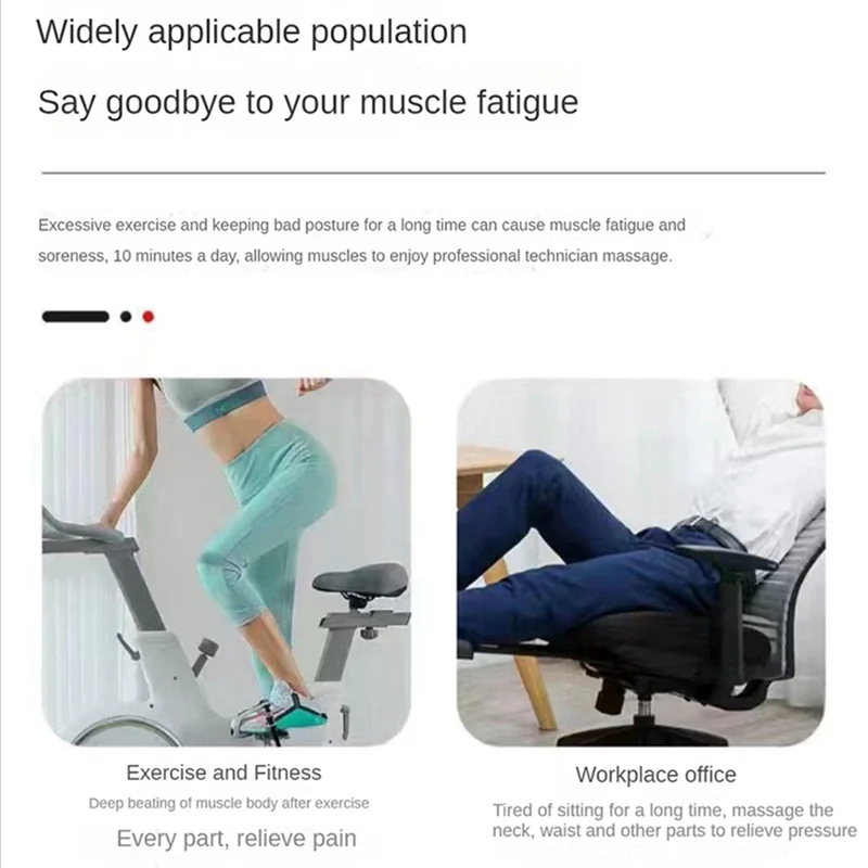 ABGU Cinturón de masaje multifuncional Mini relajación muscular cuello masajeador de columna vertebral generador de tendones equipo deportivo de fitness negro