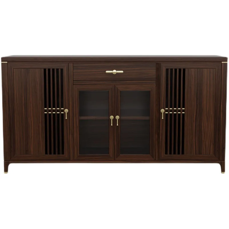 New Chinese ebony dining side cabinet Zen simple light luxury solid wood storage side cabinet