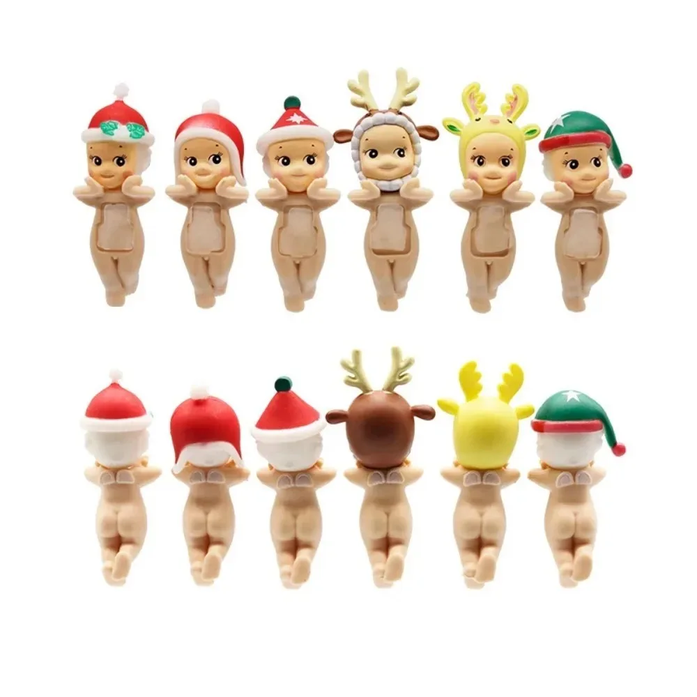 *حفلة شعبية عيد الميلاد زهر الكرز سلسلة دمية صغيرة صندوق الغموض نموذج مكتب الديكور هدية دمية صغيرة للأطفال لعبة هدية **