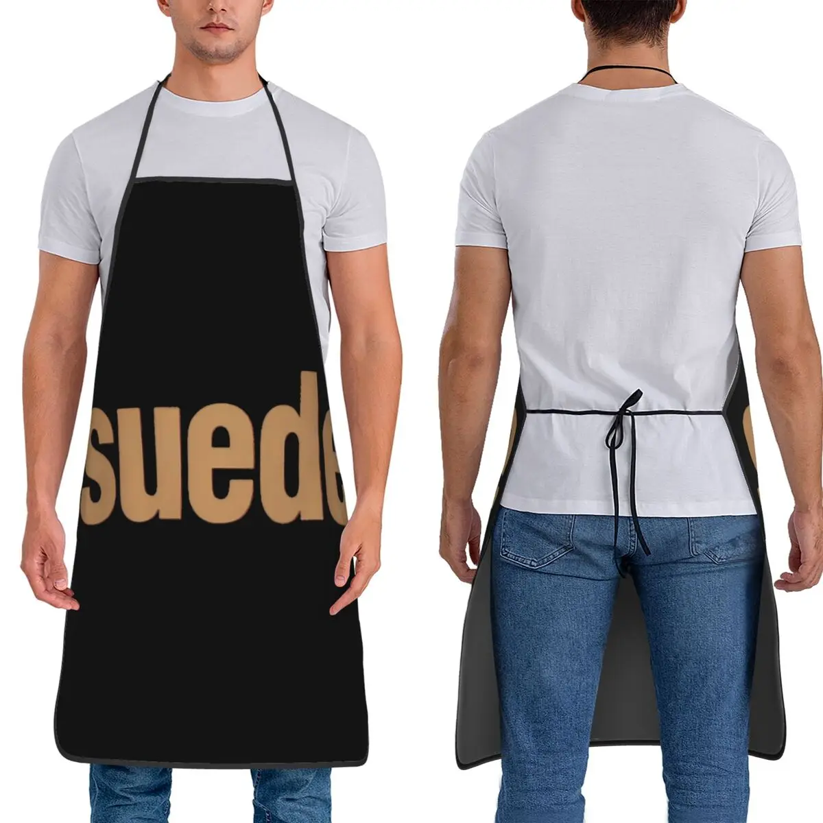 

Suede Band Logo Aprons Chef Cooking Baking Tablier Waterproof Bib Kitchen Cleaning Pinafore for Women Men Painting