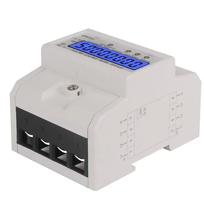 Exceeding expectations DDS024 Din Rail 3 Phase 4 Wire Electronic Watt Power Energy Meter Wattmeter KWh 5-80A 380V AC 50Hz LCD