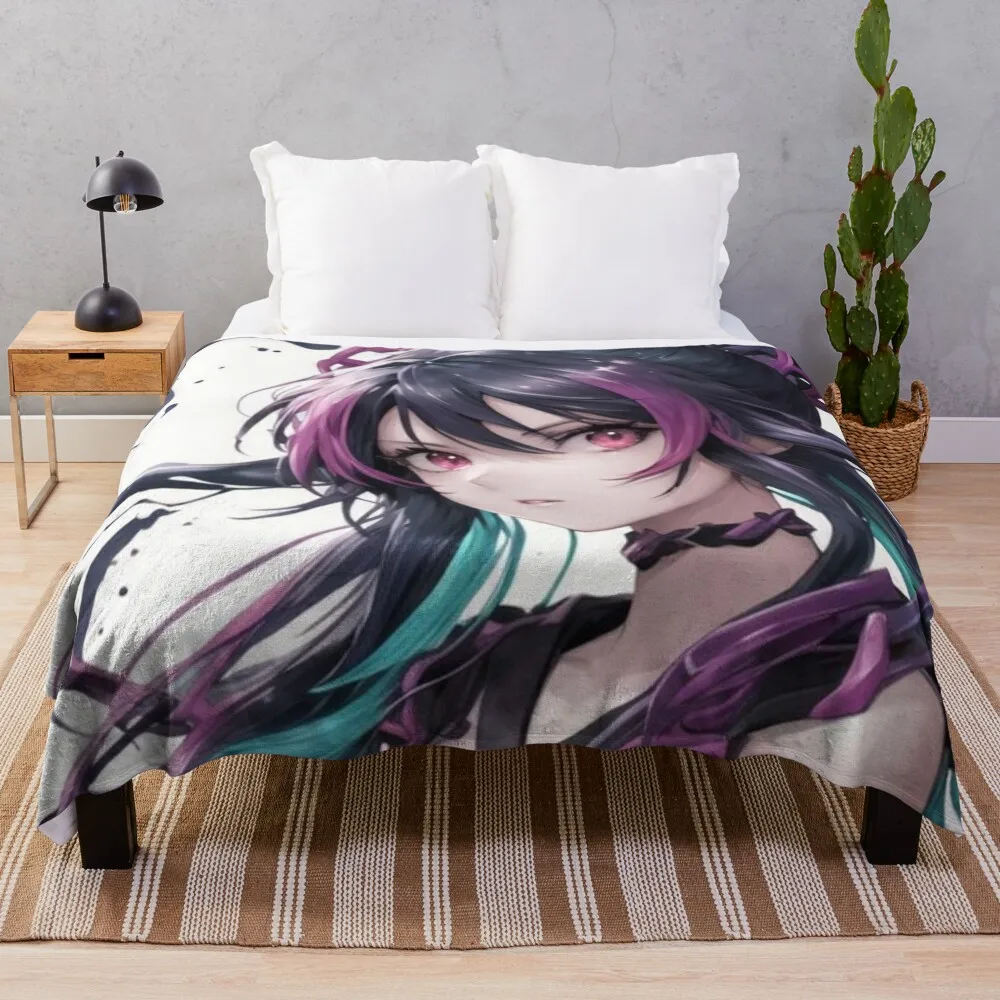 

Anime purple beauty ink art Throw Blanket Sofa Throw Soft Beds Blankets