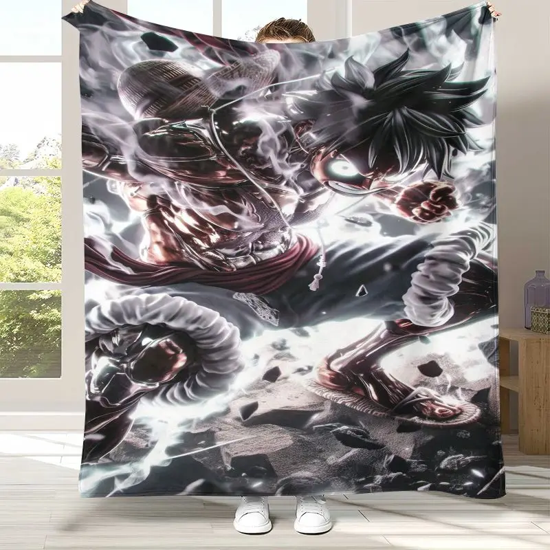 3D Anime Zoro One P-Piece Straw Hat Pirates Soft Flannel Throw Blanket,Cozy Warm Blanket for Bed,Sofa,Living Room,Picnic,Camping