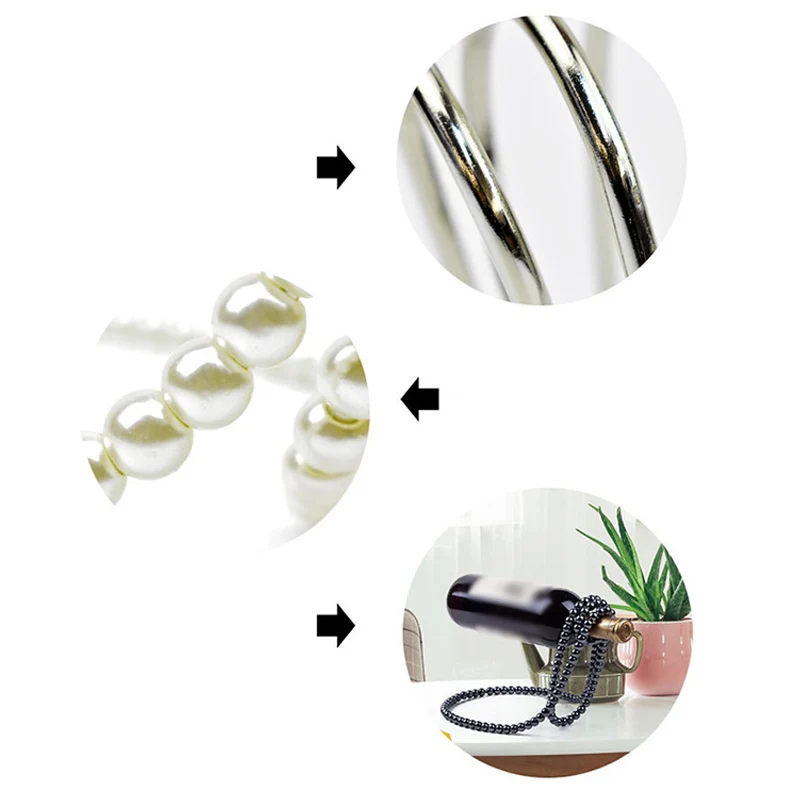 

Креативное жемчужное ожерелье, винная стойка, устойчивая подвесная стойка для хранения вина, украшение дома, изысканное и стабильное, для настольного бара, витрины