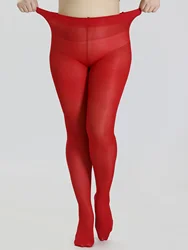 A pair of red women's fashionable oversized pantyhose