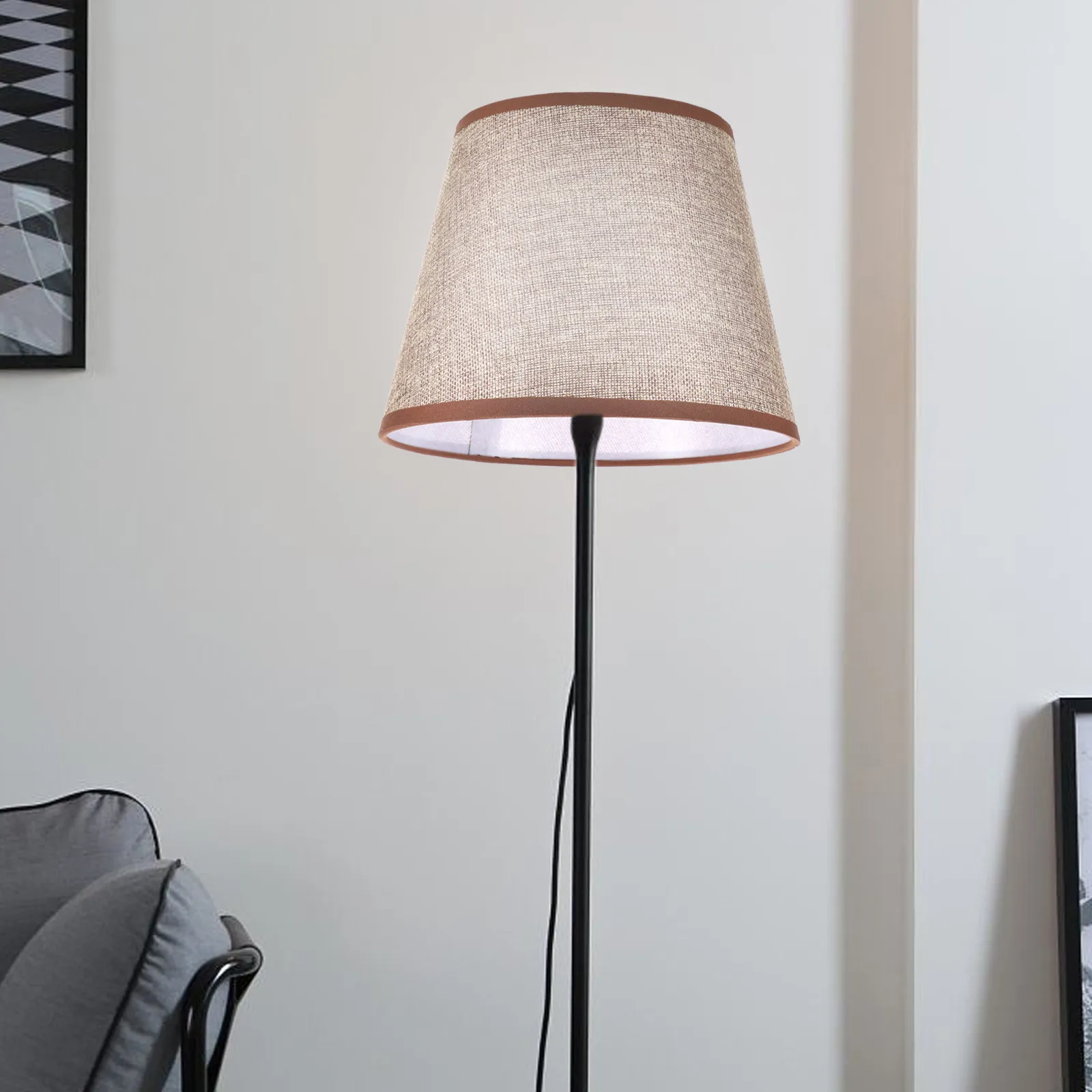 

Декоративный современный тканевый абажур: простой и элегантный дизайн, мягкий свет для спальни, гостиной, домашнего декора.