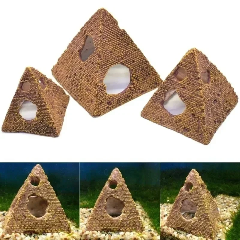 Simulation Pyramide Aquarium Ornament Landschaft Garnelen Fisch Shelter Aquarium Dekor ägyptischen Dekor