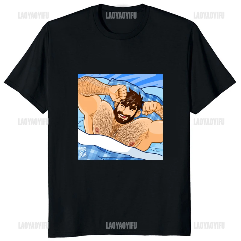 تي شيرت كلاسيكي قطني للرجال ، تي شيرت فكاهي مثلى بطبعة بوبير Lgbt ، يحب أدام ، رسومات ، أزياء كاجوال ، تنفس مريح