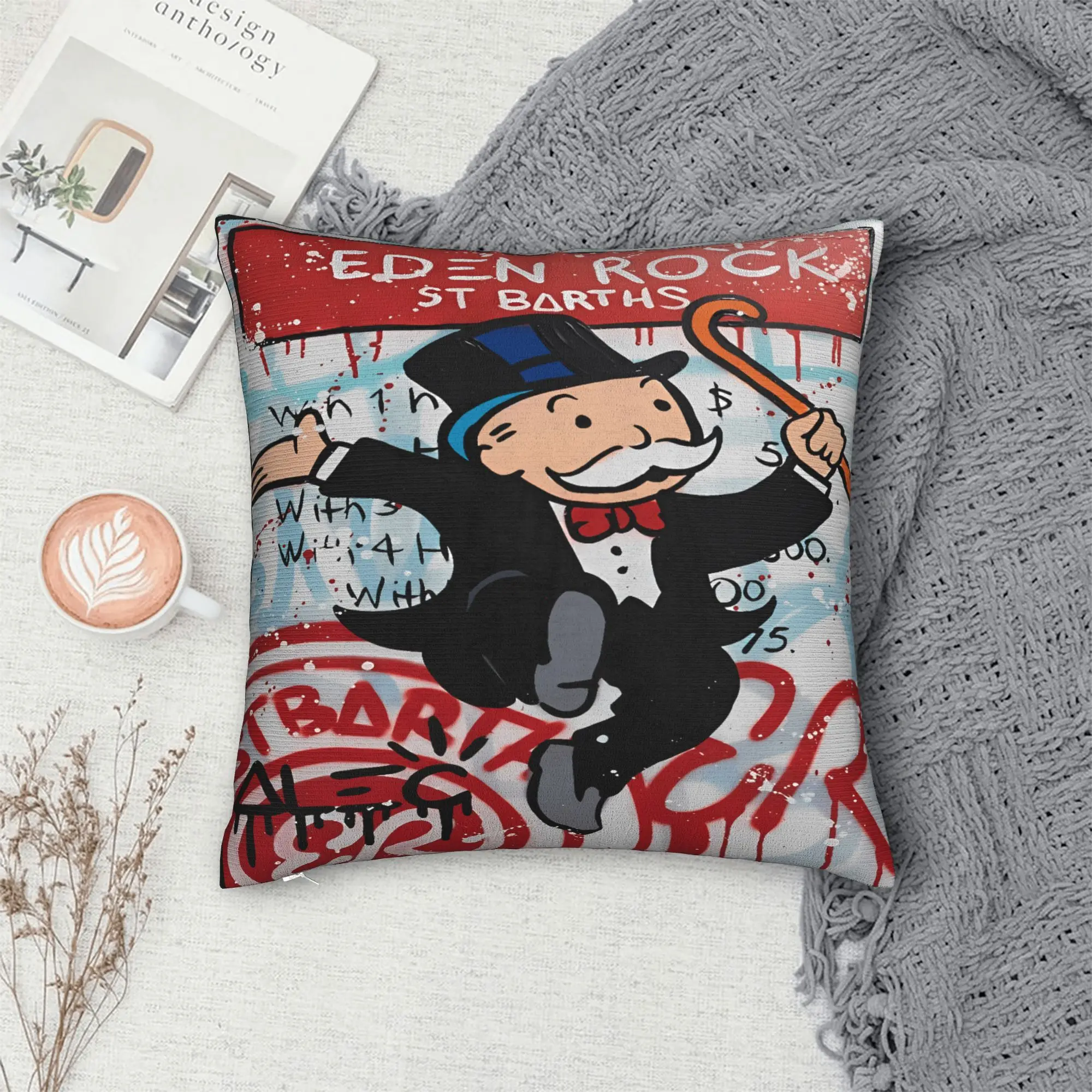 Monopolys Money Dance Pillow Cover  Soft Cushion Cover Fashion Pillow Case For Sofa Couch Bed Living Room