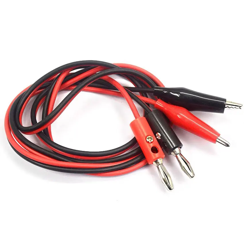 1M Alligator Cilp to Banana Plug Test Cable Lead Connector Dual Tester Probe Crocodile Clip for Multimeter Measure Tool