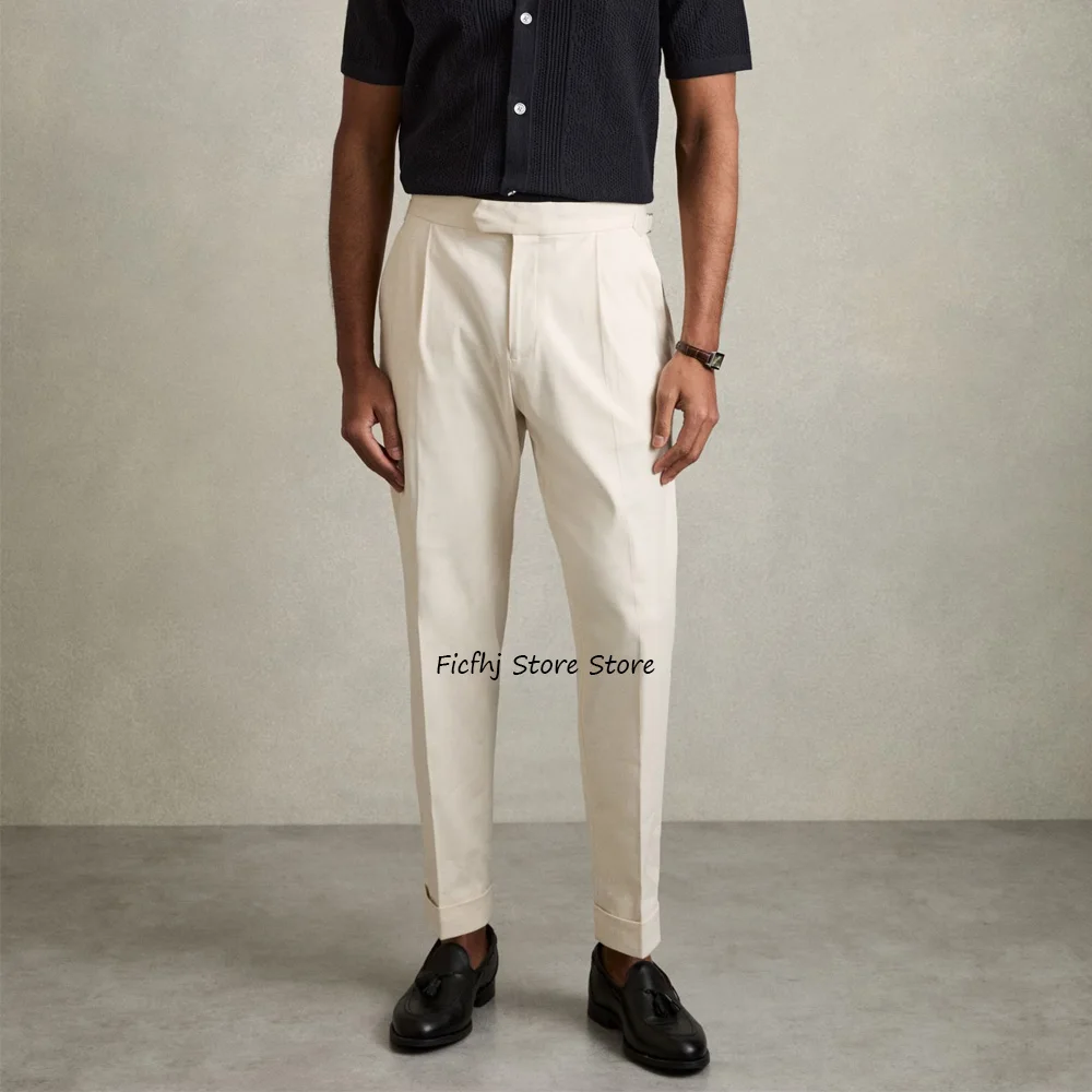 

Мужские костюмные брюки из полиэстера, однотонные прямые брюки, деловые деловые рабочие брюки для мужчин, повседневные брюки пошив