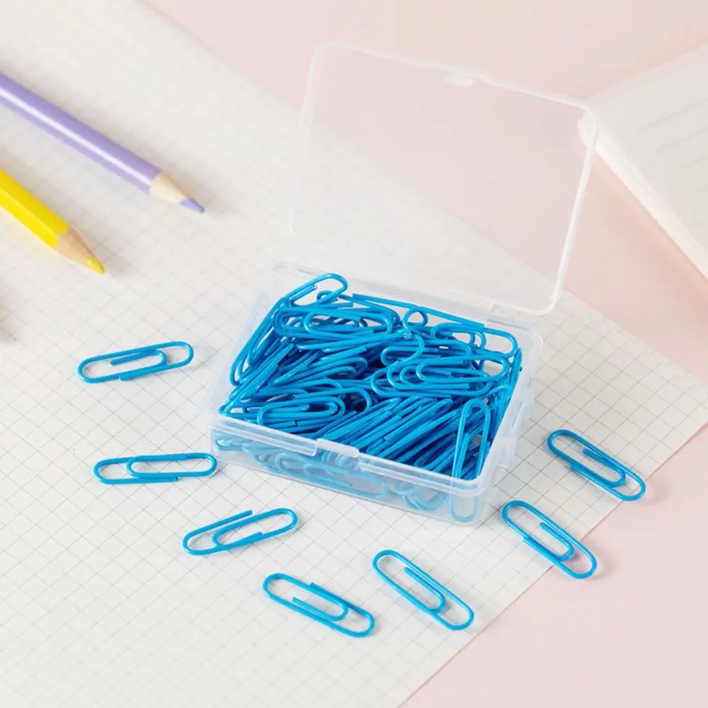 50PCS Mini Creative Metal Paper Clips Alloy Binding Bookmark Clip Colored Binder Clamps Office