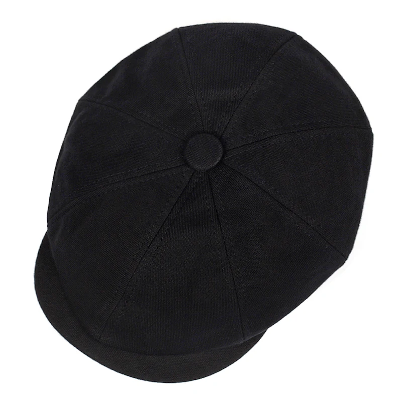 2022 Hot Sale Cotton Black Cap Cap High Quality Beret Cap Man Ivy Newsboy Hat Men Ladies Beret Peaky Blinders Wholesale