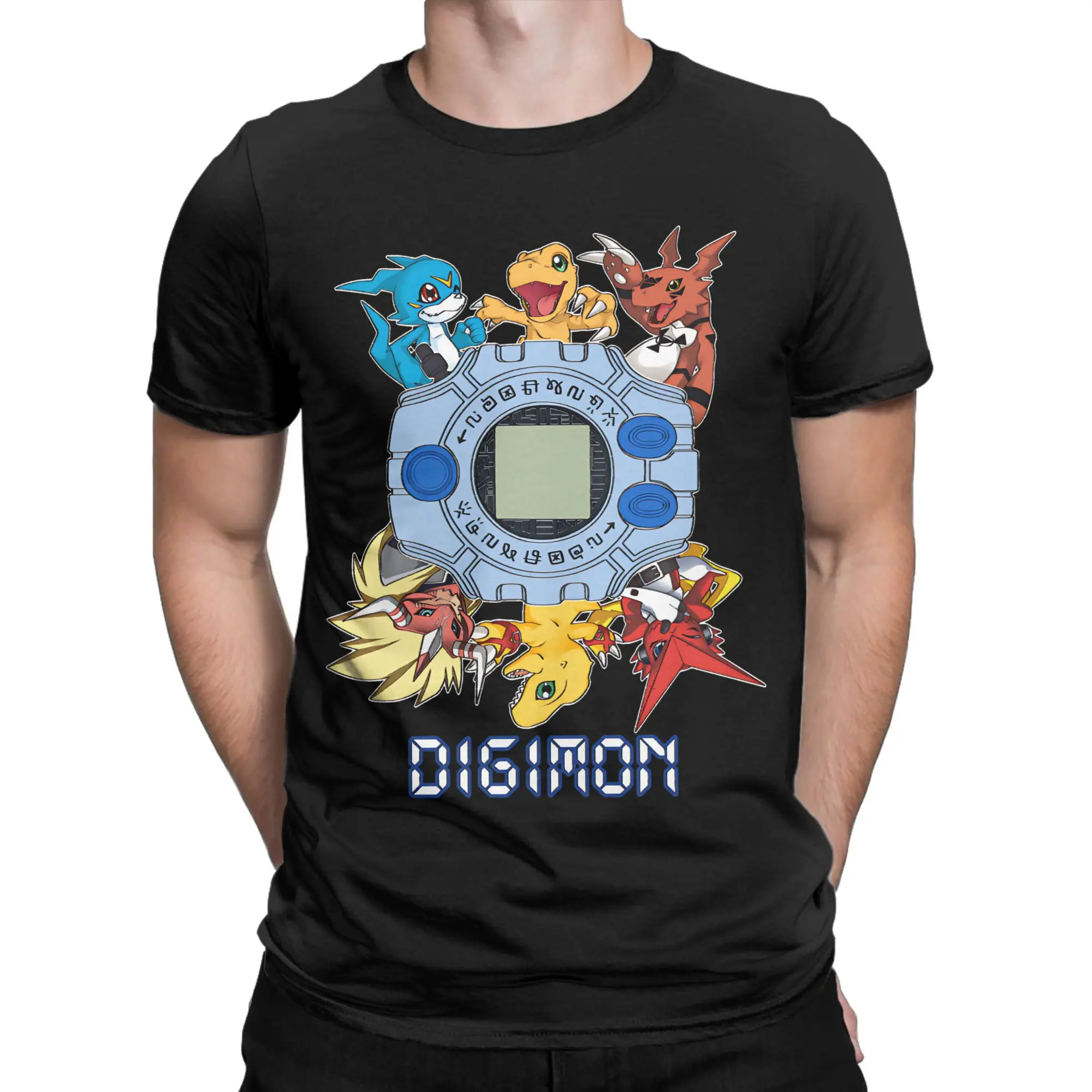 Camiseta Digimon Seasons para homens e mulheres, camiseta 100% algodão, gola redonda, manga curta, roupas plus size