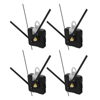 4 set Silent Clock Movement Kit 22Mm Long Shaft Quartz Mechanism For Diy Wall Clocks Sweep Second Function Metal Hands