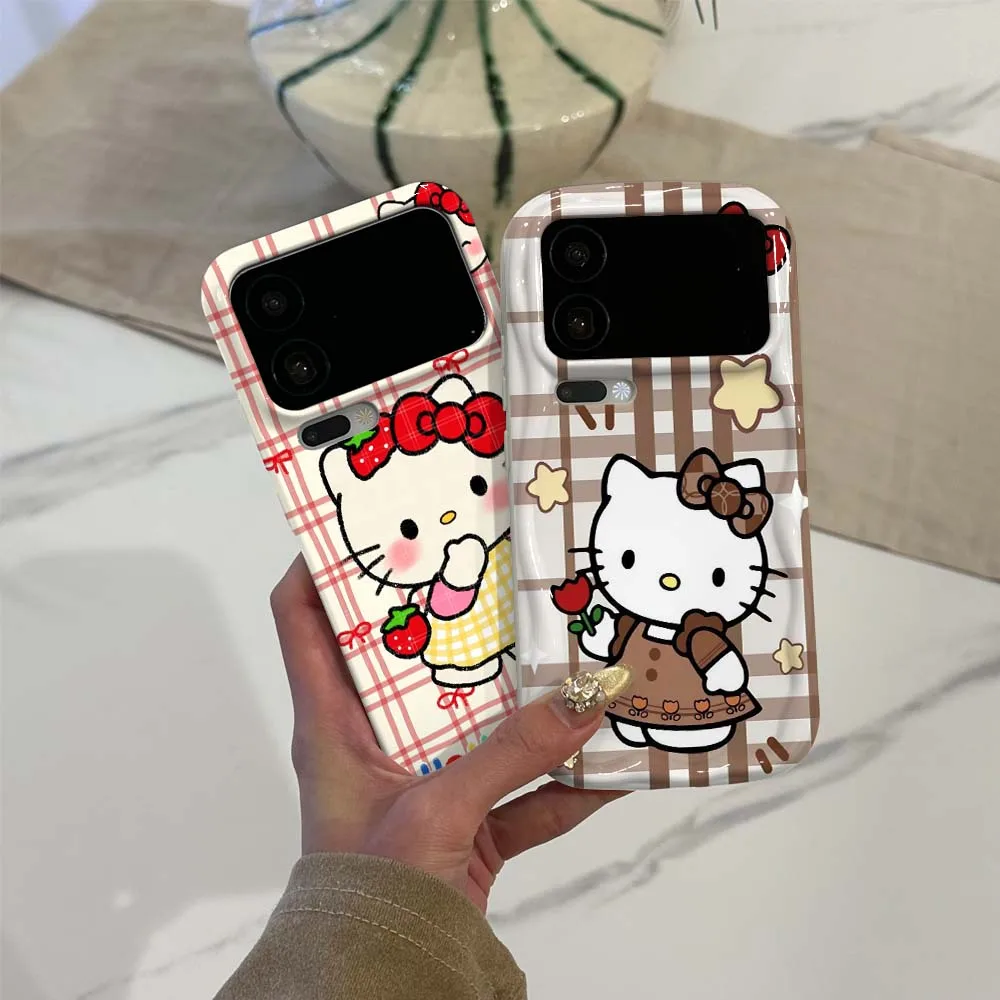 

Hello Kitty Plaid Pattern Phone Case For Xiaomi Mi 11 11i 11X 12T 17 15 NE Pro Lite Max Wave Oil Film