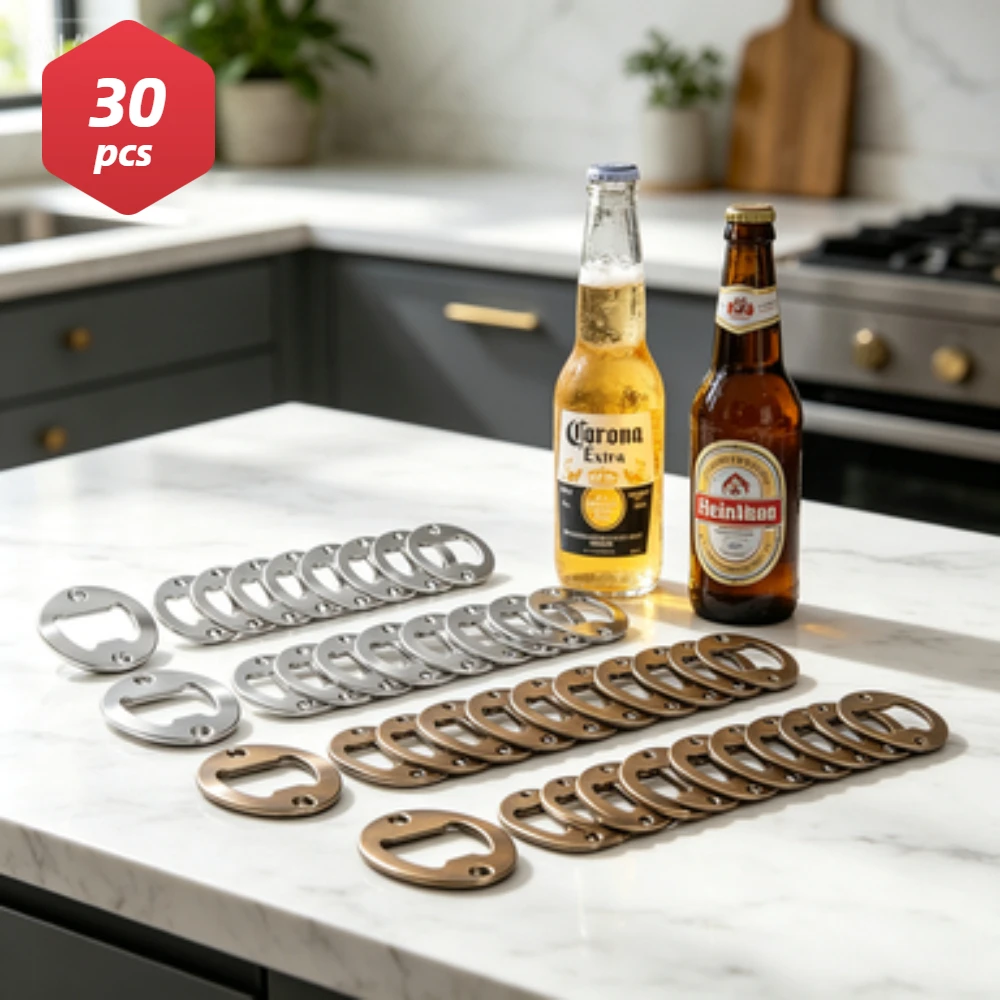 30pcs DIY Bottle Opener Insert Kits for Wooden Handmade Beer Bottle Opener Insert Hardware Parts Accessories for Resin Mold