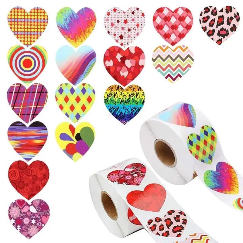 

1000 Pcs Heart Sticker Valentine's Day Gift Sticker Self-Adhesive Sticker Dropship