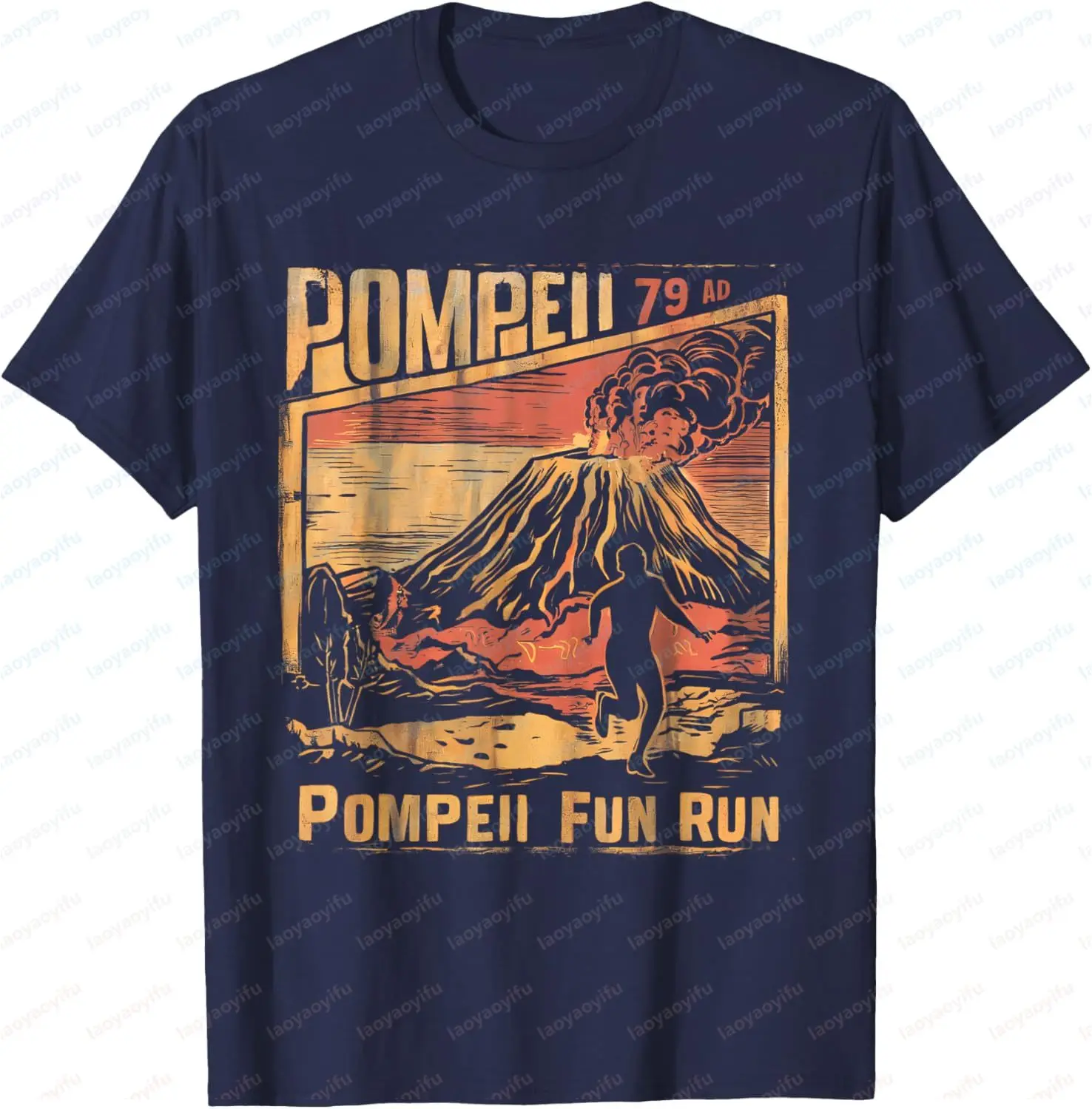 Pompeii Fun Run Geography Volcanologist Volcanology Funny T-Shirt Cotton Short Sleeve Tee Graphic T Shirts Camisas Streetwear